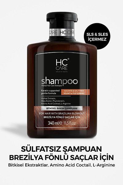 HC Care Brazilian Blow Dry Shampoo - 340 ml for Hair