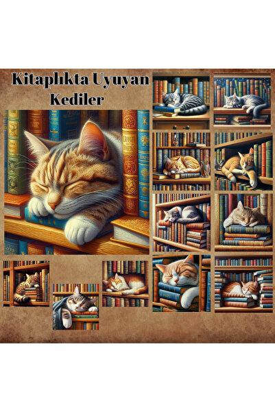 Pink Swan Craft Vintage Cats - Set de 12 autocolante pentru albume de însemnă...