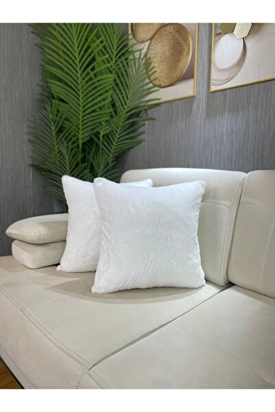 Paris Life Plush Rabbit Rabbit Throw Pillow Cover Square - White