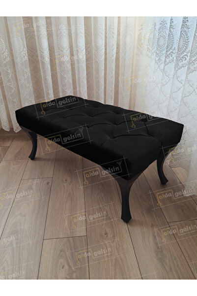 aldagelsin Kapitoneli Ayak Ucu Kapı Önü Antre Bench Puf Siyah Ayak (120*45)