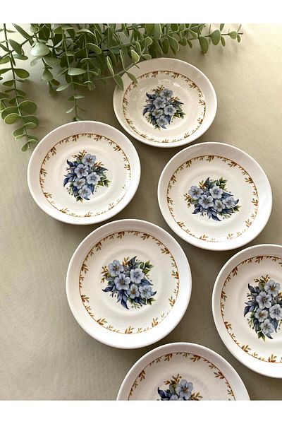 Yiğit Seramik Züccaciye Yediveren Flower 6-Piece Tea Plate