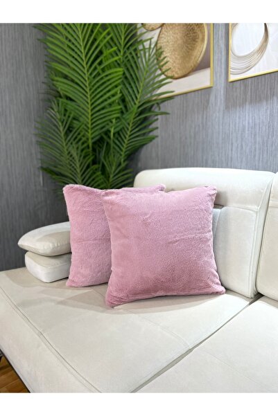 Paris Life Λούτρινο Κουνέλι Κουνέλι Μαξιλαροθήκη Τετράγωνο -ροζ