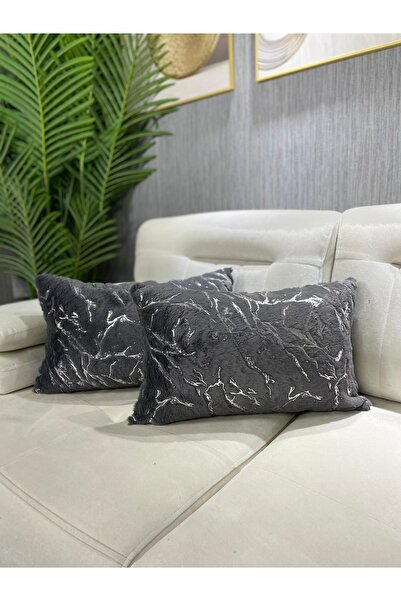 Paris Life غطاء وسادة على شكل أرنب من القطيفة الفضية - أنثراسايت