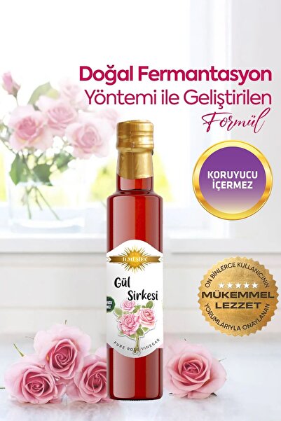 İLMİ ŞİFA Gül Sirkesi Doğal Fermante Saf Ve Katkısız 500 ml (ENERJİK, FERAHLATICI VE YENİLEYİCİ)