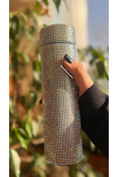 incikliboncuklu Yeni Yıl Hediyesi Paslanmaz Çelik Kristal Taşlı Termos