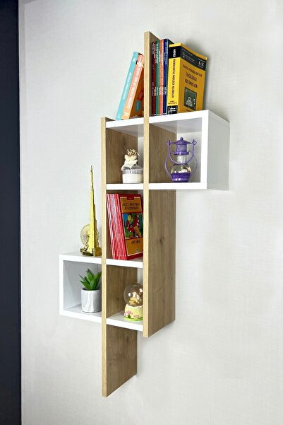 Milonsa Duvar Rafı Kitaplık Duvara Monte Kitap Rafı Modern Dekoratif Pratik Ş...