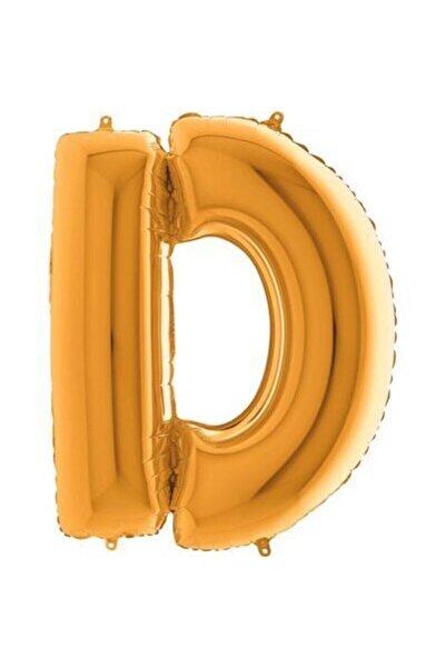 Party Country Foil Balloon Letter Gold "D"