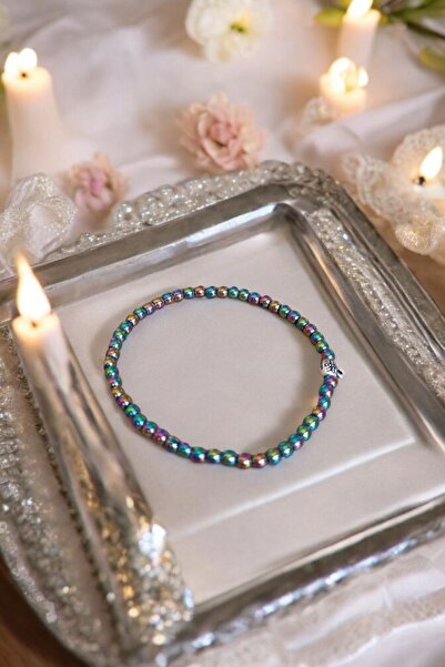 MGA DOĞAL TAŞ Colorful Hematite Bracelet 3mm Men's Bracelet Charisma Bracelet...