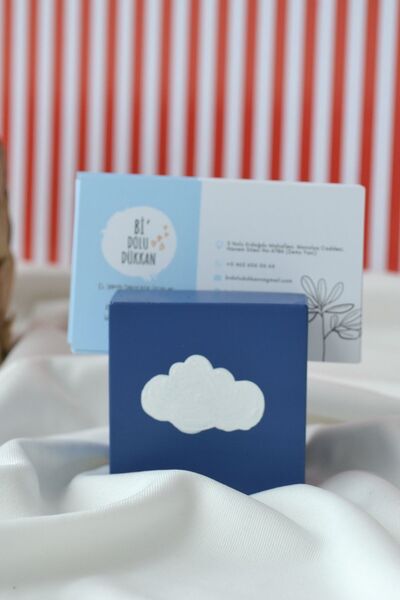 Bi' Dolu Dükkan Office Set - Cloudy, Pen Holder and Notepad Holder Business Card Holder Organizer