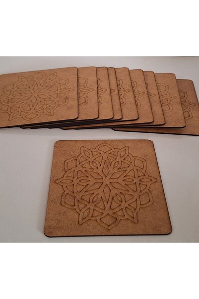 Ebrulisler 10-Piece Mandala Design Wooden Painting Activity Set for Summer School, Nursery, Kindergarten, and Art.