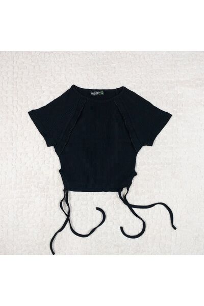 Cuties Kız Çocuk Fırfırlı Ve Yandan Bağlama Detaylı Crop