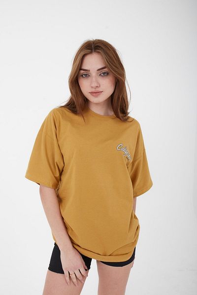 Mad&Calf Γυναικείο μπλουζάκι California με στάμπα Oversize