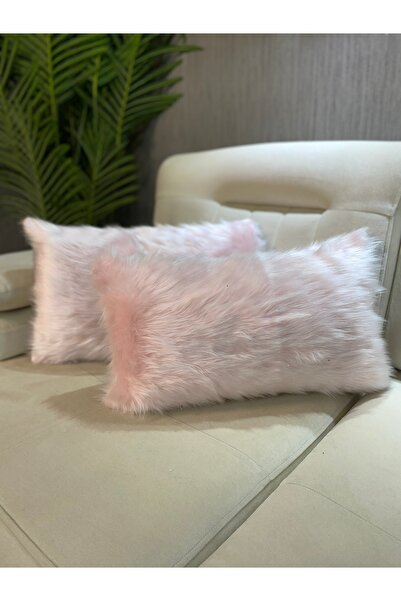 Paris Life Pelüş Kırlent Kılıfı Dikdörtgen - Pudra