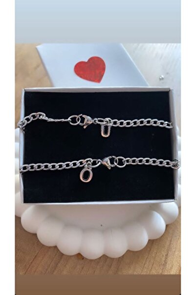 ARTSAN Kararmaz Çelik Harfli Bileklik Sevgili/Çift/Arkadaş Bilekliği Unisex H...