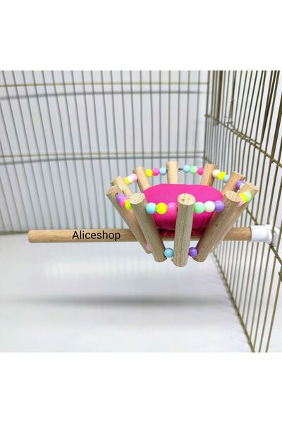 aliceshop Muhabbet kuşu ve boyutlarındaki kuşlar için Sepetli Tünek Yatak