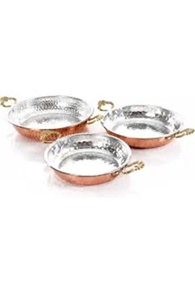 Generic Brand 3-Piece Copper Pan Thick Heavy Pan Set 1.6 Kg