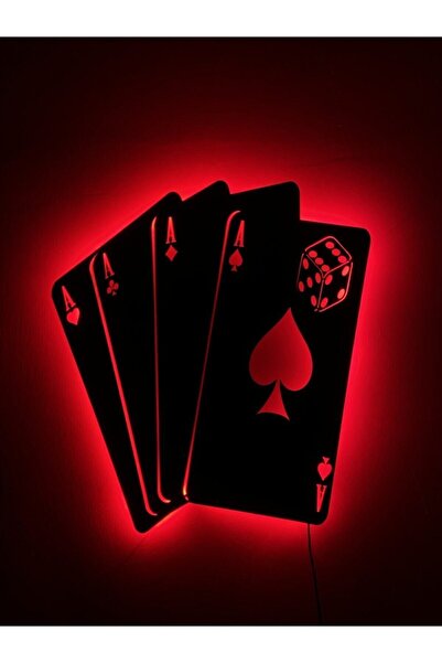 Genel Markalar Iskambil Kağıdı Led Işıklı Duvar Tablosu