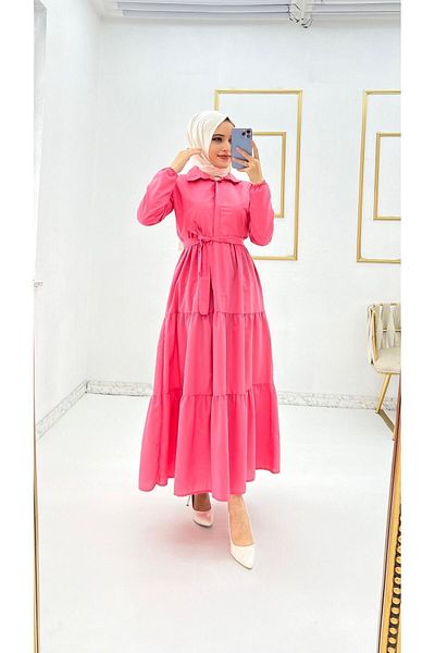 Moda Krash SHIRT COLLAR TERICATON SUMMER DRESS