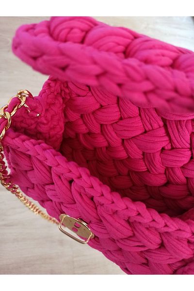 BY HATİCE DOĞAN Combed Cotton Thread Pistachio Model Knitted Women's Bag
