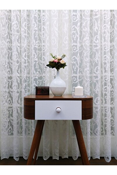 Evdepo Home Crown Ready to Use Tight Pleat Tulle Curtain Single Wing