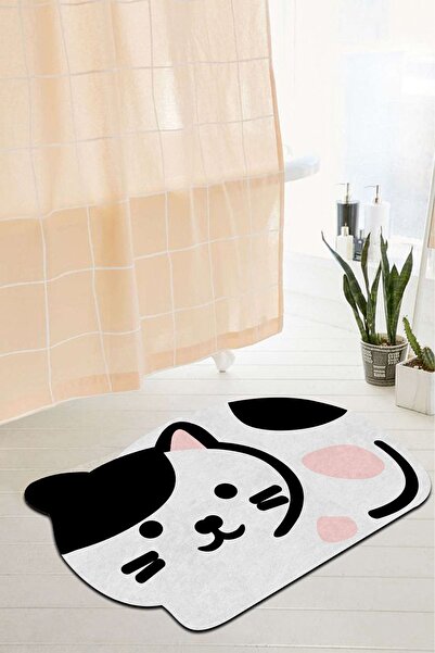 PINKIE HOME Ψηφιακό με τύπωμα Αντιολισθητικό Σετ Τουαλέτας Χαριτωμένο Γατάκι Μπάνιο Ματ Σετ Τουαλέτας Διπλό (40x60) (60x100)-p20