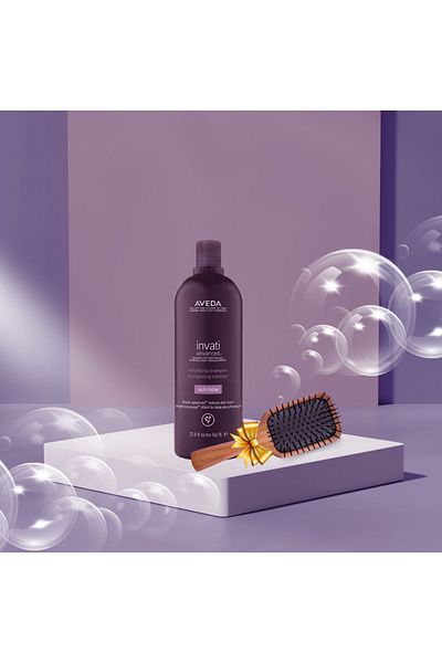 Aveda İnvati Advanced 1000ml Shampoo and Aveda Wooden Comb Gift Set