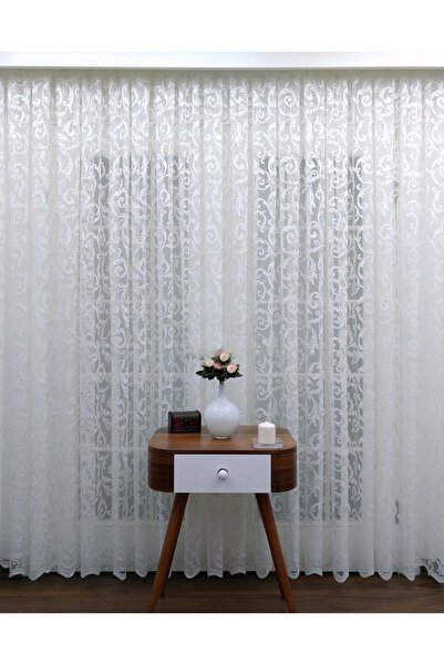 Evdepo Home Crown Ready to Use Tight Pleat Tulle Curtain Single Wing