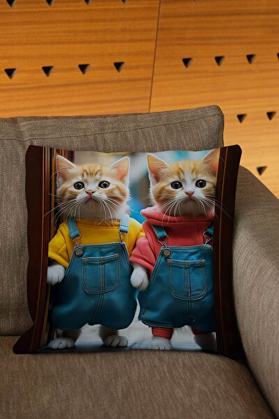 Şah Dekor Husă de pernă imprimată digital cu tematică de stradă cu pisică în ...