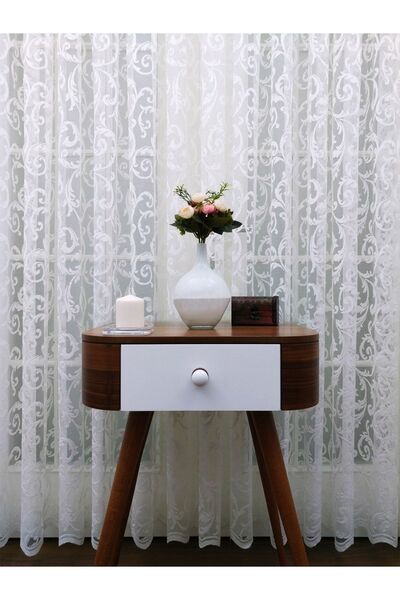 Evdepo Home Ready to Use Regular Pleat Tulle Curtain Single Wing