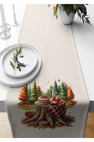 Bertille Home Autumn Series - 140x40 cm Digital Printed Runner (Halloween Autumn)