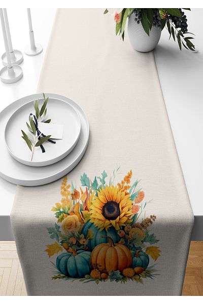 Bertille Home Autumn Series - 140x40 cm Digital Printed Runner (Halloween Autumn)