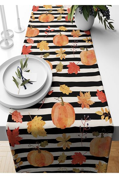 Bertille Home Autumn Series - 140x40 cm Digital Printed Runner (Halloween Autumn)