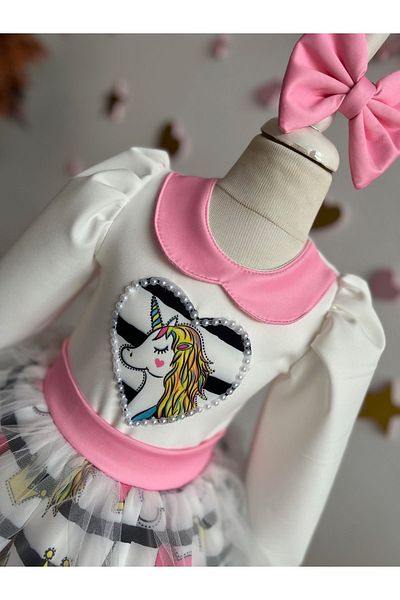 NA ADDESIGN Rochie unicorn pentru fete, rochie pufoasă, rochie de ponei