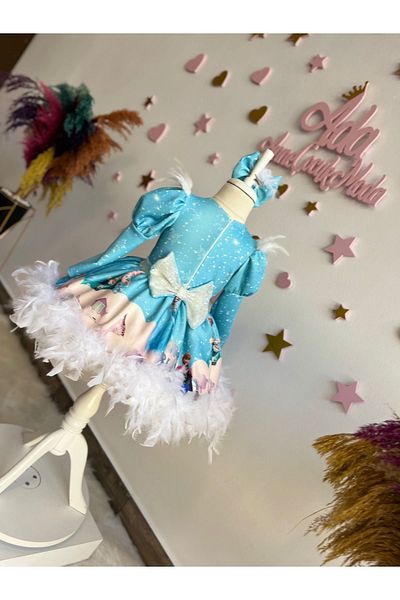 NA ADDESIGN ROCHIE DESIGN PUFOS ELSA QUEEN OF SNOW FETE CU PENE ȘI TUL