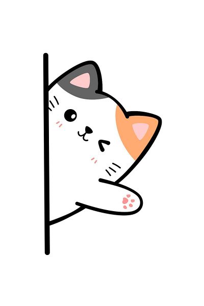 Etiketçi Paşa Αυτοκόλλητο πόρτας παιδικού δωματίου Cute Cats - Σετ με 4 αυτοκόλλητα γάτας