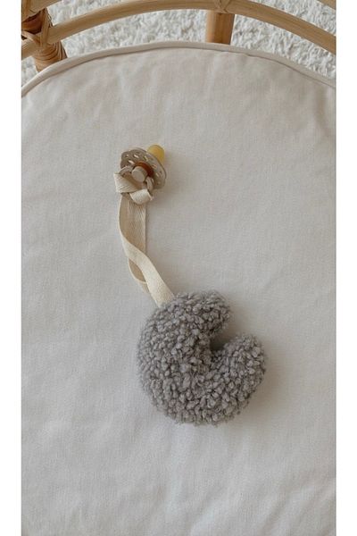 bohemoon Teddy Moon Pacifier Strap Gray