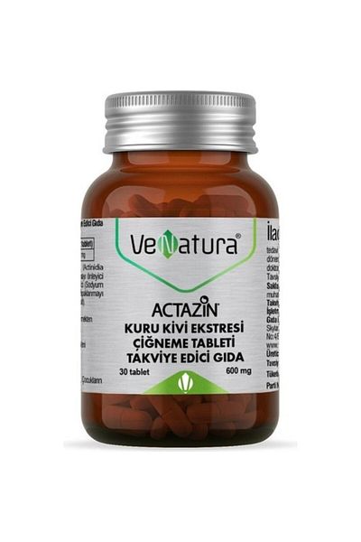 VeNatura Actazin Dry Kiwi Extract - Chewing and Supplementing Food 30 Tablets-MFREYON00726