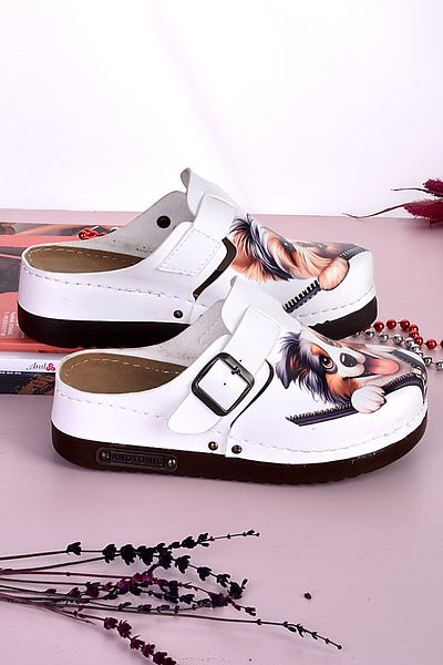 azizsahinshoes 3007 Model Anatomical Dog Pattern Papuci