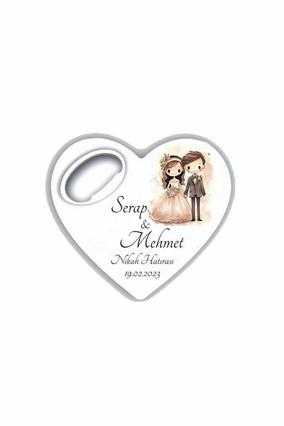 Ege ajans 10 Pieces of Hearted Engagement, Promise, Wedding Opener Magnet - With Card and Gelatin