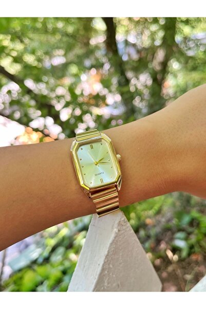 modernist Minimal Dikdörtgen Metal Kasa Kadın Kol Saati