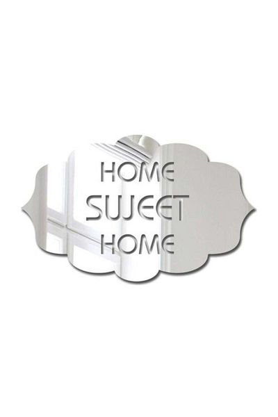 3D Στολίδι πόρτας από πλεξιγκλάς Swet Home Καθρέφτης Chrome - Kks7