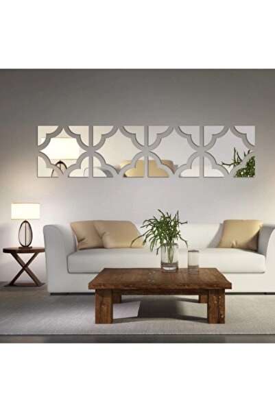 By Mop Dekoratif Aynalı Pleksi Duvar Süsü Gümüş 03