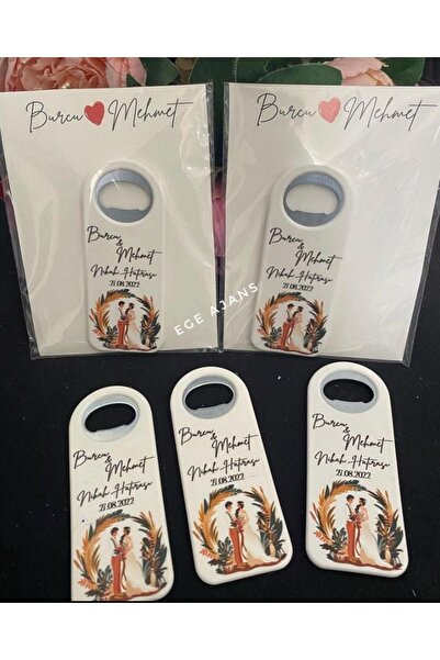 Ege ajans 10 Adet (İSİMLİ KARTLI VE JELATİNLİ) Düğün Nişan Söz Nikah Mevlüd H...