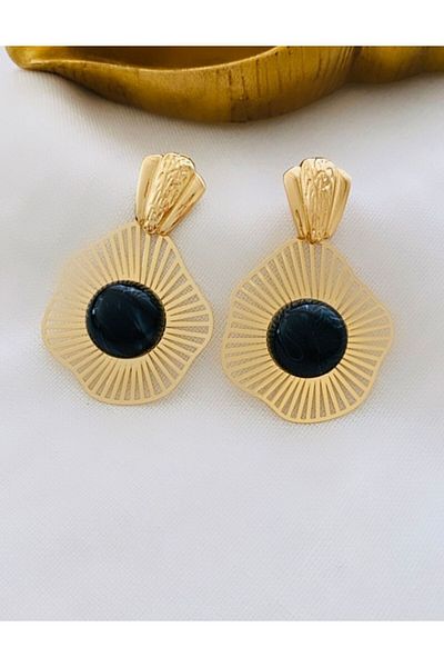 VNS Accessories Ball Bone Detail Design Earrings (5.5 cm)