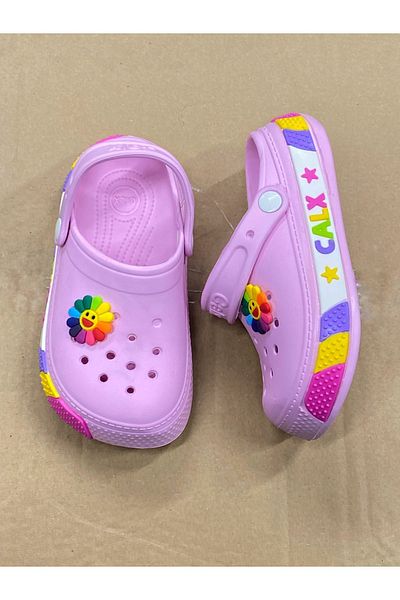 Calx Girl's Pink Cute Figured Non-Slip Sole Slippers Sandals