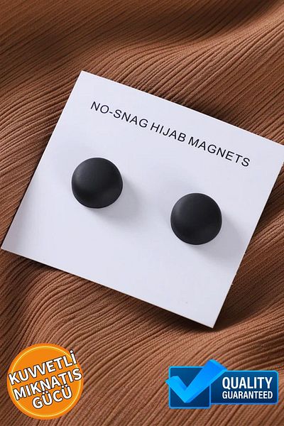hijabchi 2-Piece Matte Black Scarf and Shawl Magnet - Metal Plated Scarf, Magnet Hijab Pins Brooch