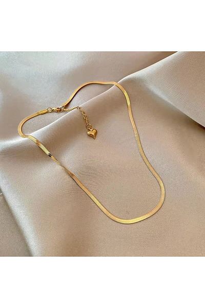 staınless steel Italian Steel Flat Necklace - Stylish Model