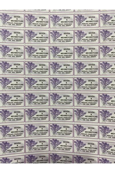 GÜVEN Nişan - Düğün Etiket Kağıt Baskı Evlilik Sticker Tek Sayfa İsme Özel ( ...