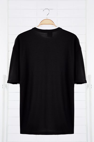 Edit by Trendyol Pánské černé pletené tričko - Regular Fit Tedaw25Ts00002