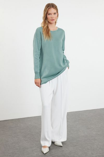 Trendyol Modest Pearl Mint kötöttáru pulóver - TCTAW25AK00014